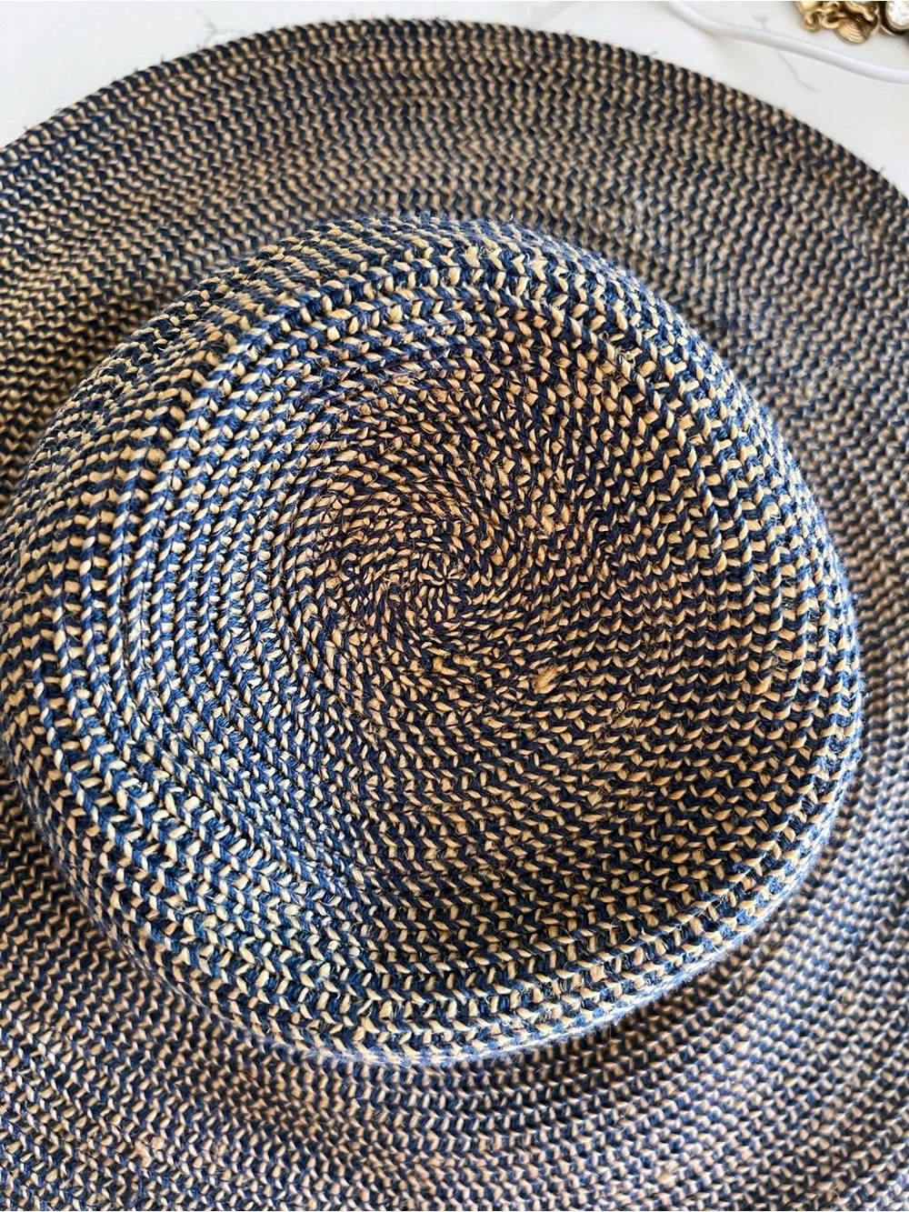 Goorin Bros Woven Summer Hat Blue and Tan